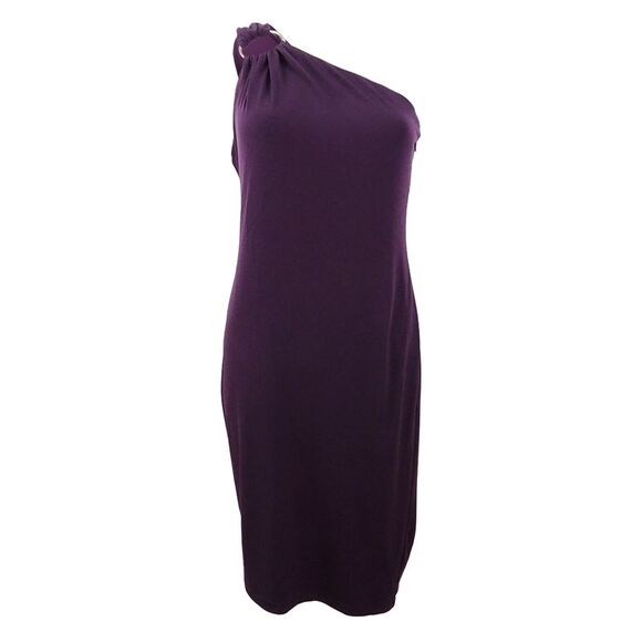 Calvin Klein Women's O-Ring One-Shoulder Dress - Aubergine - Picture 1 of 2